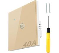 Acmerota Smart Immersion Heater Timer Switch Gold 40A Immersion Heater Timer Switches WIFI Smart Wall Touch Boiler Switch Works with Alexa Google Home and SmartLife APP Tuya