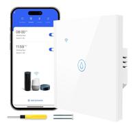 Acmerota Smart Immersion Heater Timer Switch Towel Rail Switch 40A 8000W Smart Water Heater Timer Switch with Timmer Function for Electric Towel Rail Radiators,with Load Earth Wire