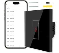 Acmerota Smart Immersion Heater Timer Switch with Power Statistics 20A 4000W Black Smart Wall Touch Boiler Switch Works with Alexa Google Home and Smart Life/Tuya APP