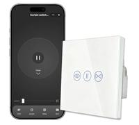 Acmerota Smart Roller Shutter Switch WiFi Smart Touch Switch Compatible for Smart Life for Tuya APP Timer Switch Voice Remote Control Compatible for Alexa for Google Home 86mm (White)