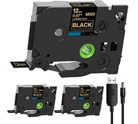 Acmerota TZe-334 Label Tape Replace for Brother TZ TZe-334 12mm*8m Gold on Black for Brother P-Touch PT-H100LB H105 H107B H110 H200 H101TB P300BT Cube D200BW