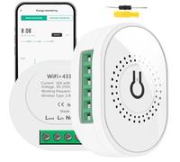 Acmerota WiFi Smart Switch Relay Power Statistics Mini WiFi Smart Light Switch DIY Breaker Module 16A 2 Way Neutral Wire Require Compatible with Alexa, Google Home via Smart Life APP