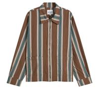 ACMH by Magic Castles Men's Deja Vu Overshirt Brown Stripe Crinkle