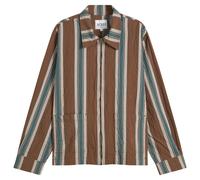 ACMH by Magic Castles Men's Deja Vu Overshirt Brown Stripe Crinkle Large