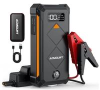 Acmount 5000A Jump Starter Power Pack, 12V Car Battery Booster Jump Starter (Up to 10L Gas and 8L Diesel Engine), Portable Power Bank Jump Pack with Jump Leads, USB QC 3.0, Emergency LED Light