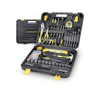 Acmount Tool Kit Set 145 Pcs, Home Portable General Repair Basic Hand DIY Tools for Men Women, Motorbike Car Vehicle Toolbox with Wrench Screwdriver Hex Key & Tool Box Case