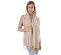 ACNCN Womens Cashmere Scarf Pashmina Shawl Wraps 300g Extra Large Cashmere Thick Scarves for Winter(Beige)