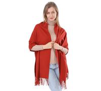 ACNCN Womens Cashmere Scarf Pashmina Shawl Wraps 300g Extra Large Cashmere Thick Scarves for Winter(Brick Red)