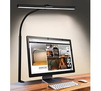 ACNCTOP LED Desk Lamp for Office Home - Eye-Caring Architect Task Lamp 25 Lighting Modes Adjustable Flexible Gooseneck Clamp Light for Workbench Drafting Reading Study (Black)