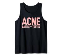 Acne Battle-Tested Humorous Ironic Skincare Quote Tank Top