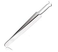 Acne Blemish Blackhead Comedone Stainless Steel Nipper Blemish Extractor Tool for Remove Blackhead Acne Whitehead Pimple Bend Curved Tweezers