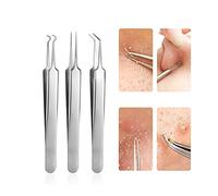 Acne Needle 3 Pcs/lot Acne Needle Tweezers Blackhead Blemish Pimples Removal Pointed Bend Gib Head Face Care Tools Comedone Acne Extractor Acne Needle Set