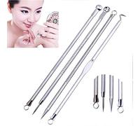 Acne needle 4 Pcs Stainless Steel Blackhead Remover Tool Kit Face Massage Whitehead Pimple Comedone Acne Extractor Clean Care Tools Acne needle set (Size : China)