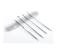 Acne Needle 4pcs Stainless Steel Acne Removal Needles Pimple Blackhead Remover Tools Spoon Face Skin Care Tools Needles Pore Cleaner Acne Needle Set