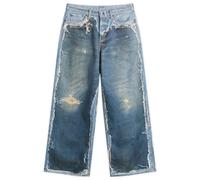 Acne Studios Men's 1981 Trompe l’oeil Skeleton Print Jeans Mid Blue Medium