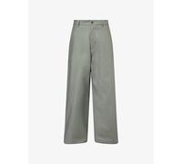 Acne Studios Mens Acne Studios Plass Double Wide-Leg Cotton-Poplin Trousers Stone Grey 34