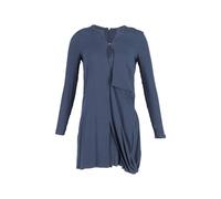 Acne Studios Preloved Long Sleeve Asymmetric Mini Dress In Navy Blue Viscose Navy 32