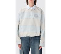 ACNE STUDIOS Striped Organic Cotton Relaxed Fit Polo Sweatshirt - Size: XS - female