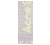 Acne Studios Veda Logo Check Scarf Camel Beige/Acid Green