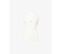 Acne Studios Womens Acne Studios Ecleo Double-Layer Stretch-Cotton T-Shirt Off White XS