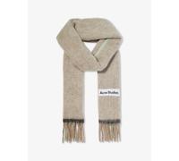 Acne Studios Womens Beige/grey Vally Brand-patch Wool-blend Scarf 1 Size