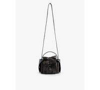 Acne Studios Womens Dark Brown Bow-embellished Mini-pocket Leather Shoulder Bag
