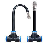 ACNMGDF Automatic Irrigation Nickel-Plated Misting Nozzles and 8mm Tee Kit 360° Curved Brass Adjustable Spray Tips for Garden & Patio Irrigation System, 1.1mm Hole 5 Packs L:30cm