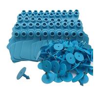 ACNMGDF Blank Cattle Ear Tags for Livestock Identification - Large TPU Cow Ear Tags Customized for Hogs Sheep Goats Pigs Horses Calves Animals Blue 100 Pieces