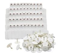 ACNMGDF Blank Cattle Ear Tags for Livestock Identification - Large TPU Cow Ear Tags Customized for Hogs Sheep Goats Pigs Horses Calves Animals White 100 Pieces