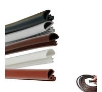 ACNMGDF Kerf Weather Stripping for Doors Window Small Gap Frame Seal Rubber Kerf Mounted Silicone Gasket Weather Strip Half Circle Bulb Type D-Shaped Wide 0.39″ White 10m/32ft