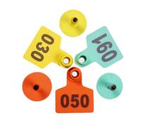 ACNMGDF Livestock Identification Tags 100pcs 48x40mm Numbered Plastic Ear Tags for Goat, Sheep, Cattle, Pig - Farm ID Markers yellow 101-200