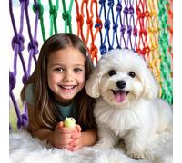 ACNMGDF Multicolor Polyester Nets for Kids and Pets Cargo, with High Strength for Playground,Boat Safety Lifeline Netting Width:36.08ft(11m)