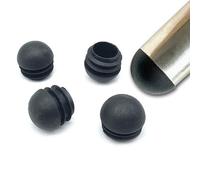 ACNMGDF Round Plastic Inner Plugs Half Spherical Domed End Covers, Table Foot End Caps,Chair Leg Ribbed Inserts Desk Feet Stoppers Furniture Legs PE Pipe Plug Floor Protector Black 4pcs 22mm/0.87"