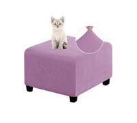 ACNMGDF Stretch Ottoman Cover Square Foot Stool Covers Folding Storage Stool Furniture Protector Soft Slipcover with Elastic Bottom Removable Washable Lavender S.