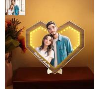 Acntrhm Personalized Cartoon Style 3D LED Night Light Wooden Photo Frame,Home Wall Decorative Photo Frame Plaque,Gift for Dad,Mom,Friends (style-12)