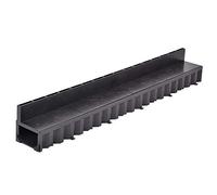 ACO HexDrain Brickslot Channel with black plastic slotted grating 1m
