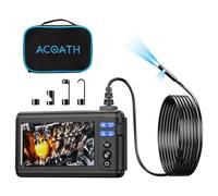 Acoath Borescope Endoscope Camera with Light, Dual-Lens 1080P HD Industrial Inspection Camera with 8 LED Lights, 3M Semi-Rigid Snake Cable, 5" IPS Screen, 32GB Card, IP67 Waterproof Drain Borescope