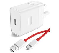 ACOCOBUY for OnePlus Super vooc 100W Power Adapter for OnePlus 13/13R/12R/11/Nord 4/3/CE 4 3 Lite 10 9 8 USB Plug Charger Type A Wall Charger Fast Charger 1m USB C Cable for Oppo A80 Reno 14F 13F 12FS
