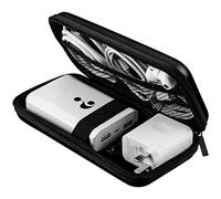 ACOCOBUY Power Bank Case Shockproof Hard EVA Carrying Case for Hard Drive Bag Travel Cable Organizer Electronic Organizer Pouch With Zipper Multifunctional Storage Wallet Travel Essentials Black