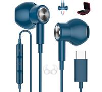 ACOCOBUY USB C Earphones for Samsung A16 A17 A56 S26 S25 S24 S22 S21 Ultra | Magnetic Type C headphone with Mic Wired Earbud for iPhone Duo 18 Pro 17 16 15 for Pixel 10a 11 for Honor 600 Men Women Blue