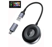 ACOCOBUY Wireless Carplay Adapter UK for iPhone 17 Pro Max 16e 15 Car Play Dongle Converts Wired to Car Play Wireless Adapter for iPhone Air 14 13 12 11 XR 8 7 6 SE, Easy Plug & Play Carplay & USB-A/C