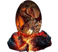 ACOCOFE Dragons Egg, Crystal Lave Dragon Egg with Luminous Base, Handmade Resin Sculpture - Gift for Christmas, Birthdays, Graduation, Holidays, Back to School (Red with Base)