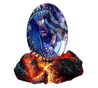 ACOCOFE Dragons Egg, Lava Dragon Egg with Luminous Base, Handmade Sculpture Dragon Eggs Resin Ornaments, Gift for The Holidays, Christmas, Birthdays, Graduation, Back to School (Purple with Base)