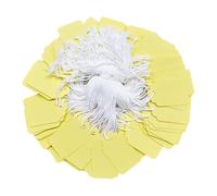 Acoeitl 300 Pcs 1.38'' x 0.87'' Light Yellow Jewelry Price Tags with String Attached Retail Paper Gift and Sale Hang Tag Handwritten Price Display Lables for Pricing Clothes Necklace & Merchandise