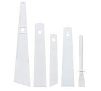 Acoeitl 5Pcs White Plastic Glue Spreader Smear Plate Scraper Sticks Brushes Durable Flexible Easy to Clean Glue Applicator Spatula Kit Gap Filling Tool for Woodworking Leather Adhesive Projects,5Size