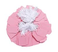 Acoeitl 600 Pcs 1.38'' x 0.87'' Pink Blank Jewelry Price Tags with String Attached Retail Paper Gift and Sale Hang Tag Handwritten Price Display Lables for Pricing Clothes Necklace & Merchandise