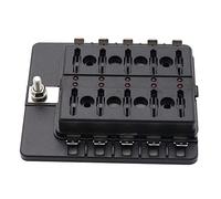 ACOGEDO 10 Way Vane/Wing Box Holder With LED Warning Light Kit for Car Boat Marine Trike 12V 24V Red Next Blows the Allowing LED 10 to Problem Indicator With a WayBlade FuseFuse