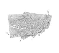 ACOGEDO 100Pcs Rose Mesh Bag 6.3x4.3in Drawstring Design Organza Bag for Weddings Parties Birthdays Christenings Valentines Day and Also Various Such Multi Hold Small Be Mesh (Silver)