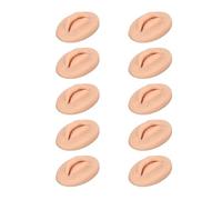 ACOGEDO 10PCS Silicone Practice Lips Model - 3D Open Mouth Fake Lip Practice for Semi Permanent Training, Light Skin Color (Deep Skin Tone)