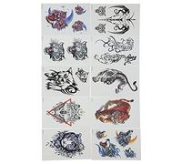 ACOGEDO 10pcs Temporary Tattoos, Long Lasting Fake Stickers Set with Plant Ingredient Ink, for Travel Party Swimming Hands Legs Back